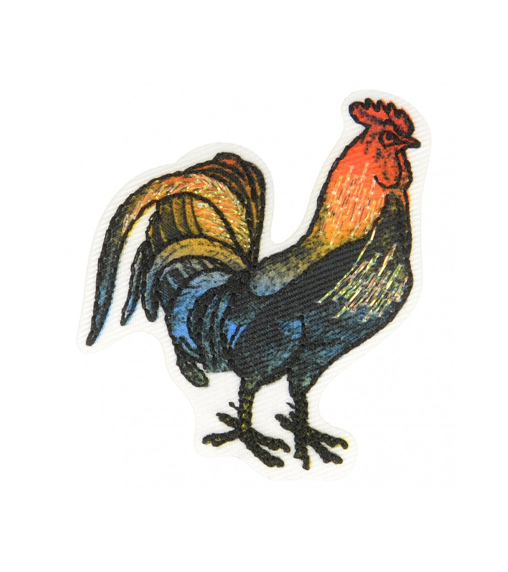 Ecusson thermocollant coq 3,5 cm x 4,5 cm