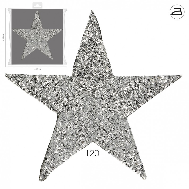 8Pcs Argent Paillettes étoile paillettes rembourré brodé Appliques pour Arcs Accessoire