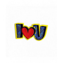 Ecusson thermocollant funny i love you 65mm x35mm