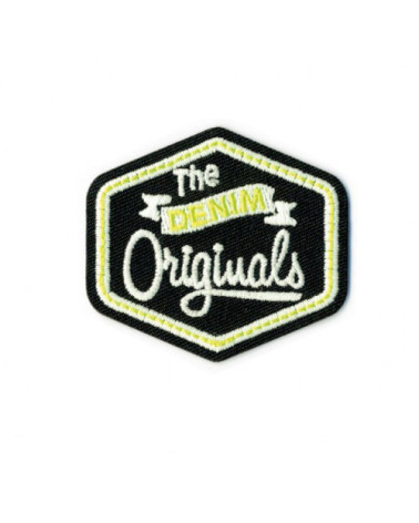 Black originals luminescent iron-on patch 50mm x45mm