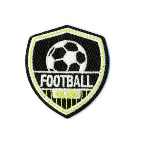 Ecusson thermocollant luminescent football noir 50mm x50mm