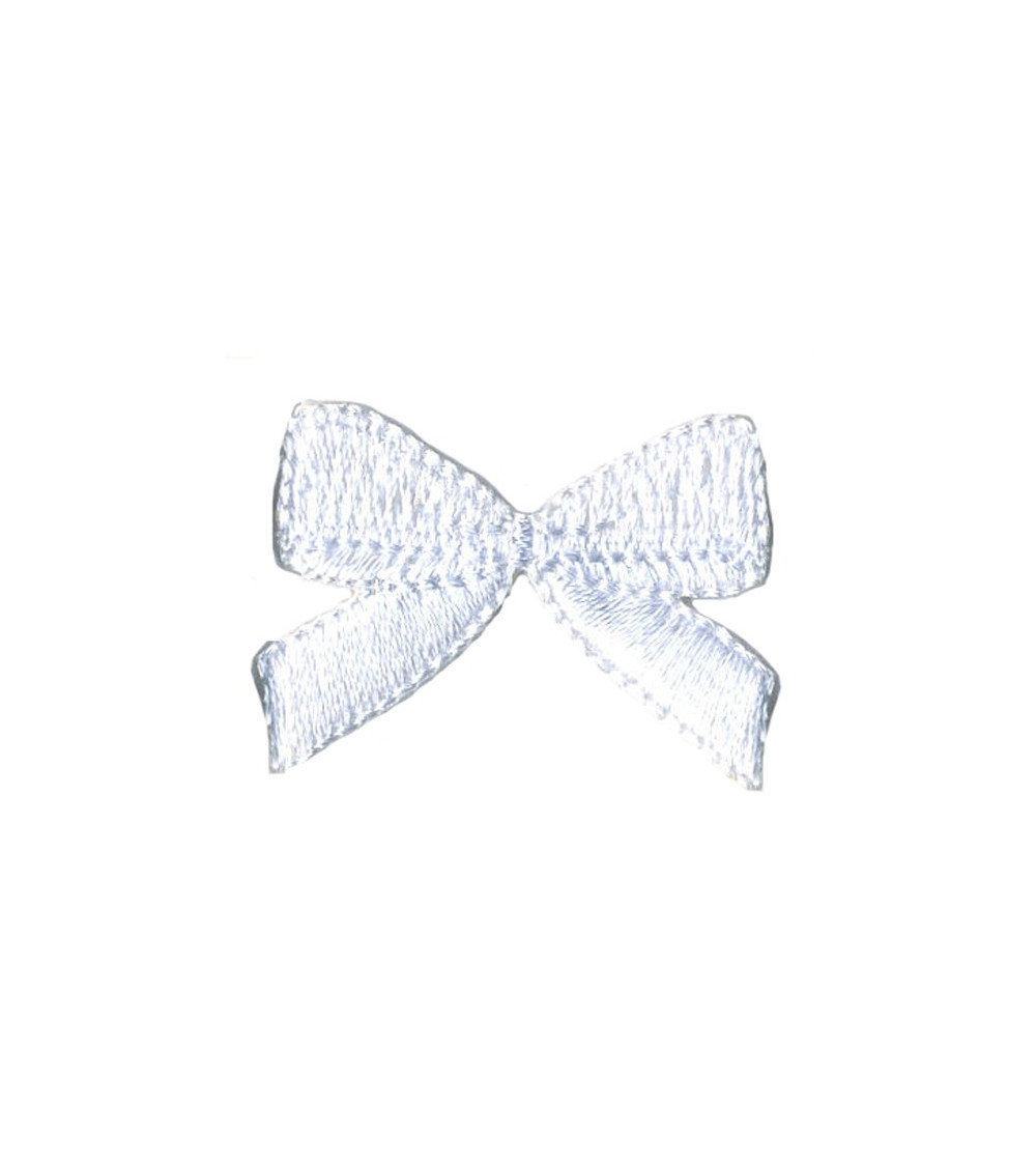 White bow iron-on patch