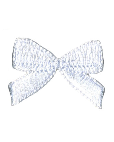 White bow iron-on patch