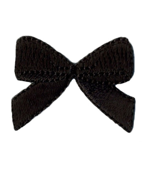 Black bow iron-on patch
