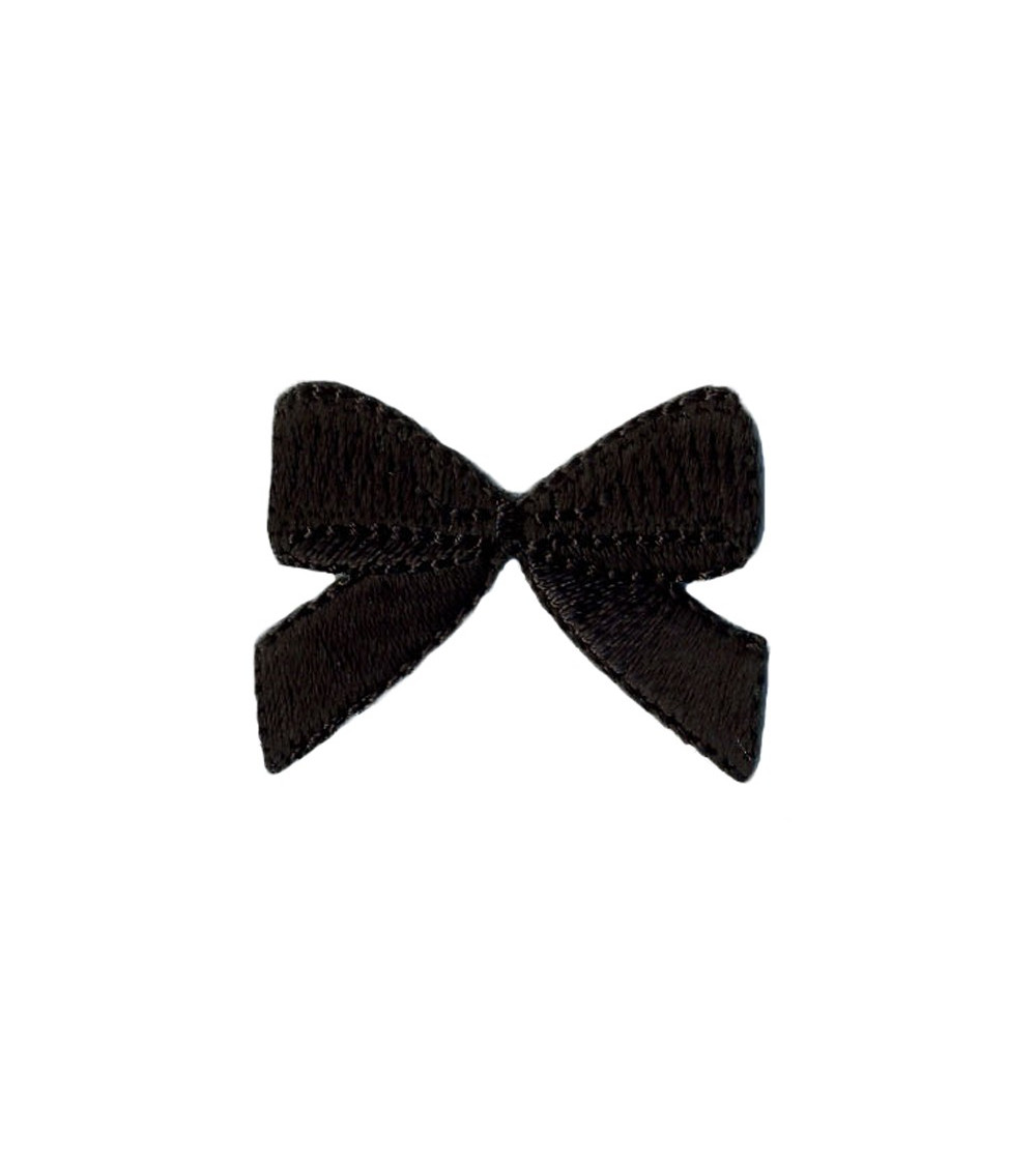 Black bow iron-on patch