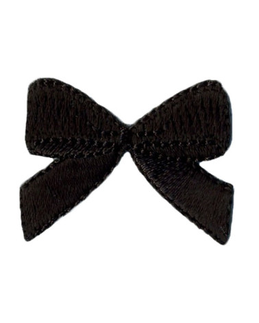 Black bow iron-on patch