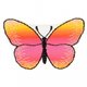 Ecusson thermocollant papillon rose orange 3 cm x 5 cm