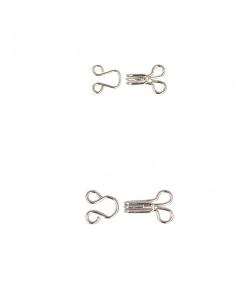 Boîte de 12 sets d'agrafes à ressort argent 0,7mm x 0,8mm