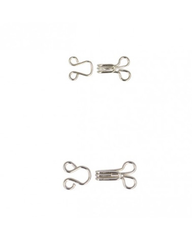 Boîte de 12 sets d'agrafes à ressort argent 0,7mm x 0,8mm