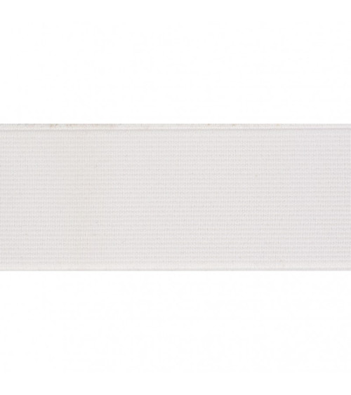 Bobine élastique côtelé 25m Blanc 10mm