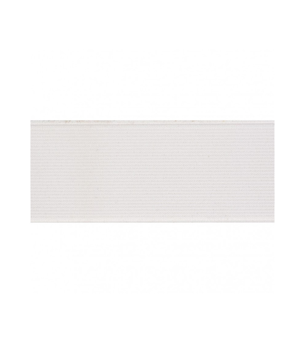 Bobine élastique côtelé 25m Blanc 10mm