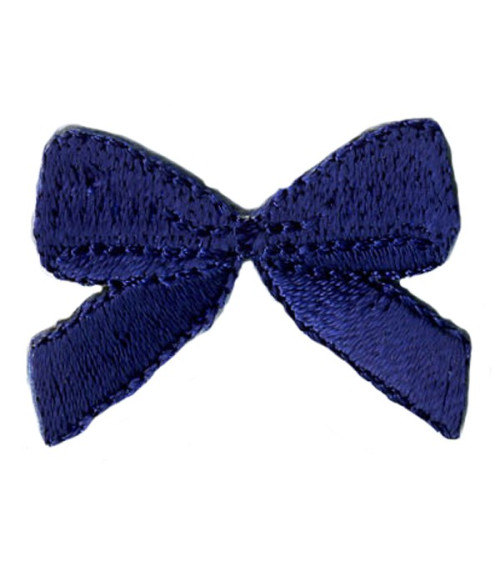 Blue bow iron-on patch
