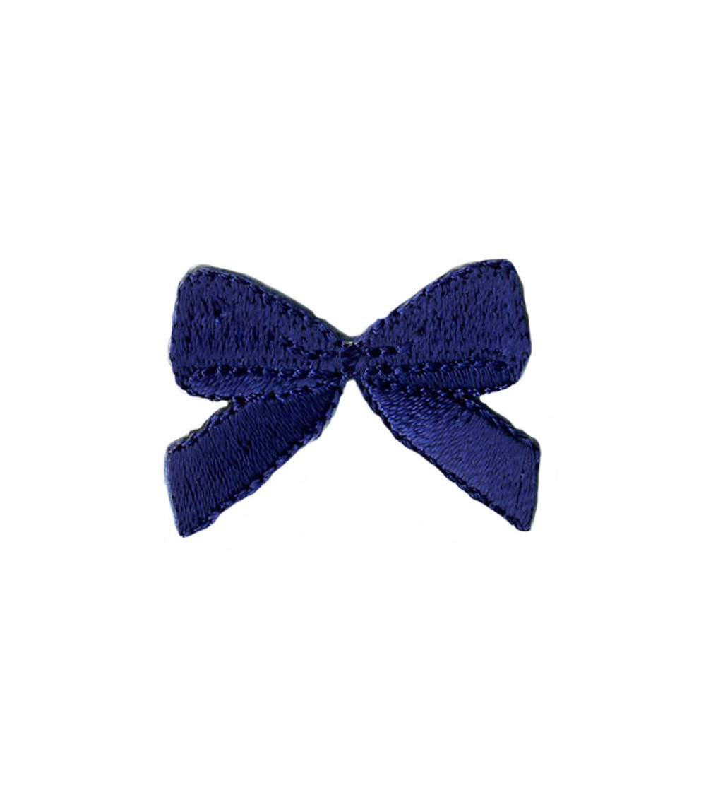 Blue bow iron-on patch
