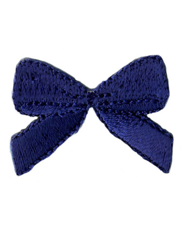 Blue bow iron-on patch