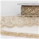 Bobine broderie tulle papillons 14,6m beige 35mm