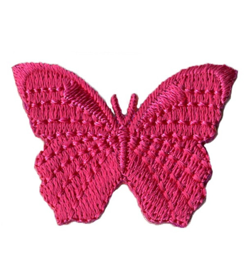 Fuchsia butterfly iron-on patch