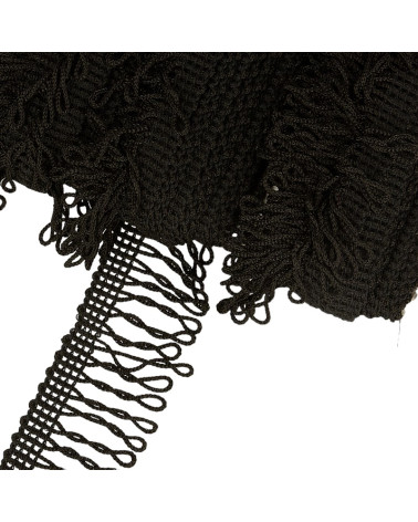 25m Board Non-washable decorative fringe Black 32mm