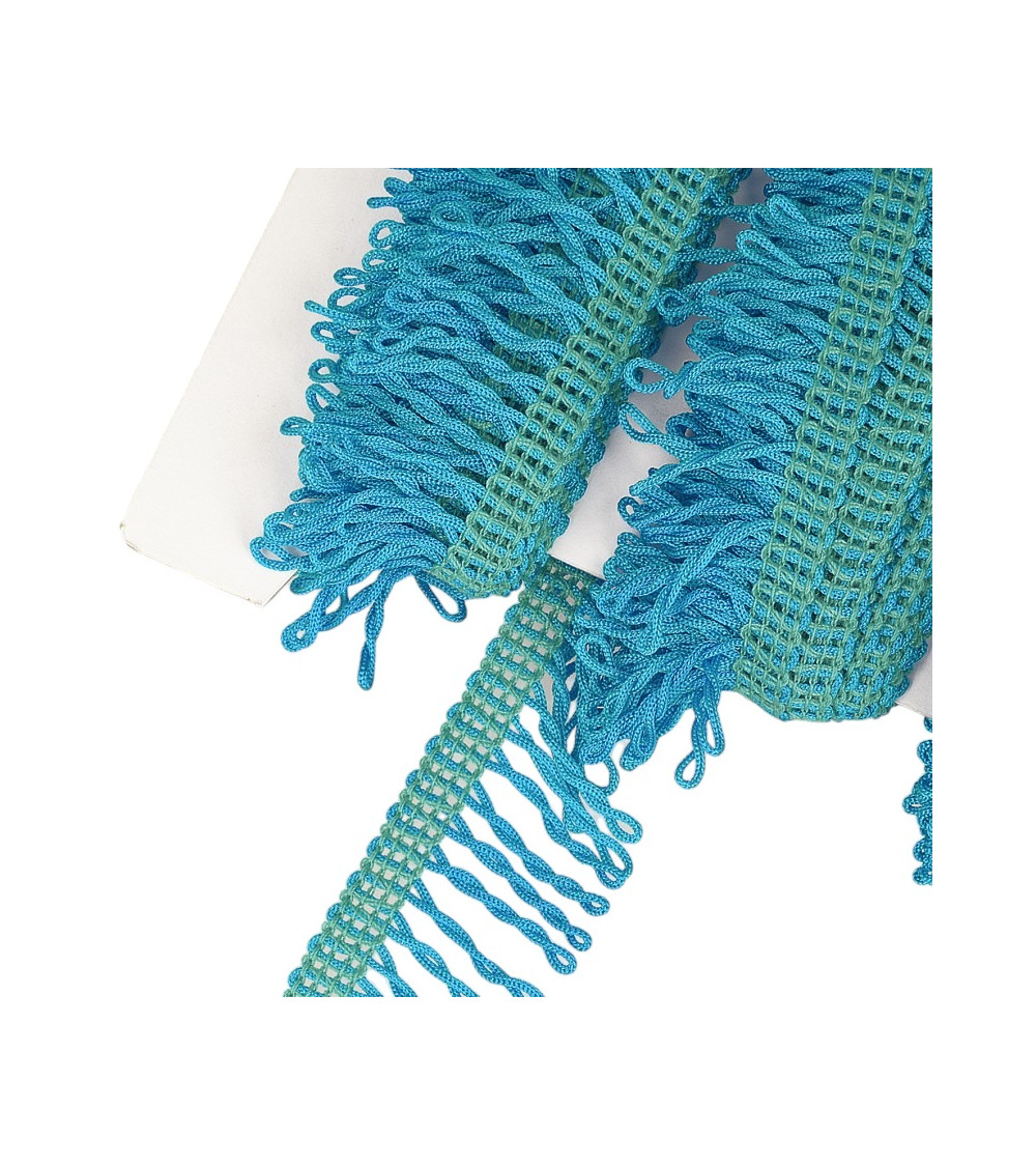 25m Board Non-washable Decorative Fringe Steel Blue 32mm