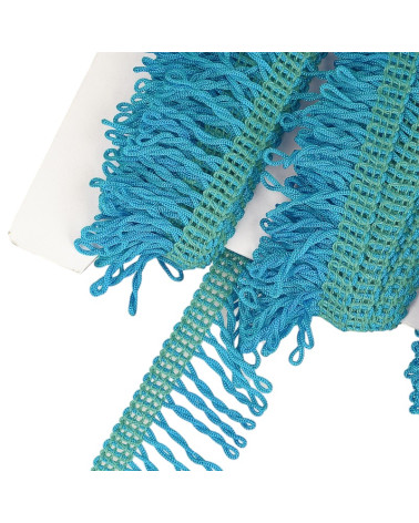 25m Board Non-washable Decorative Fringe Steel Blue 32mm