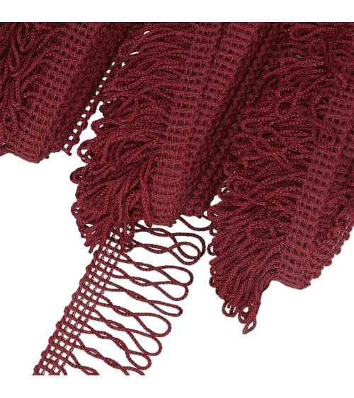 Planchette 25m Decorative fringe non-washable Bordeaux 32mm