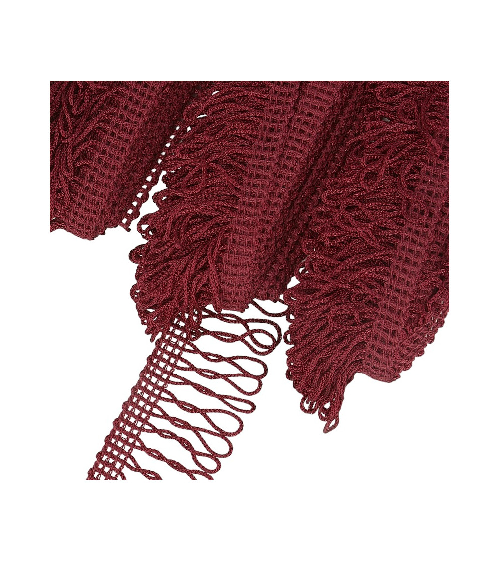 25m board Non-washable decorative fringe Bordeaux 32mm