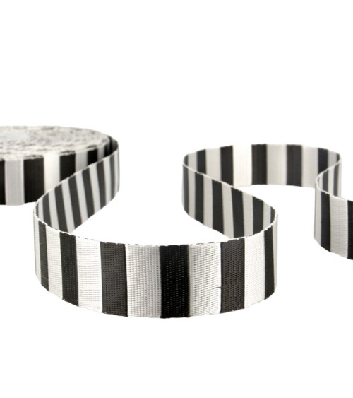 20m film Two-tone webbing Black/white 25mm