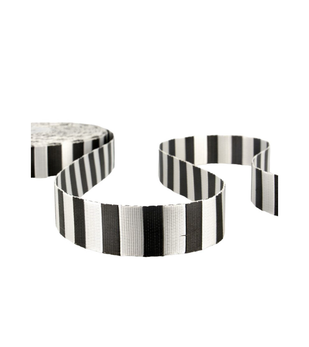 Pellicola da 20 m Fettuccia bicolore Nero/bianco 25 mm