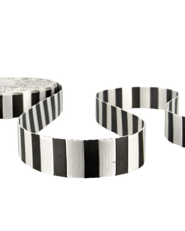Pellicola da 20 m Fettuccia bicolore Nero/bianco 25 mm