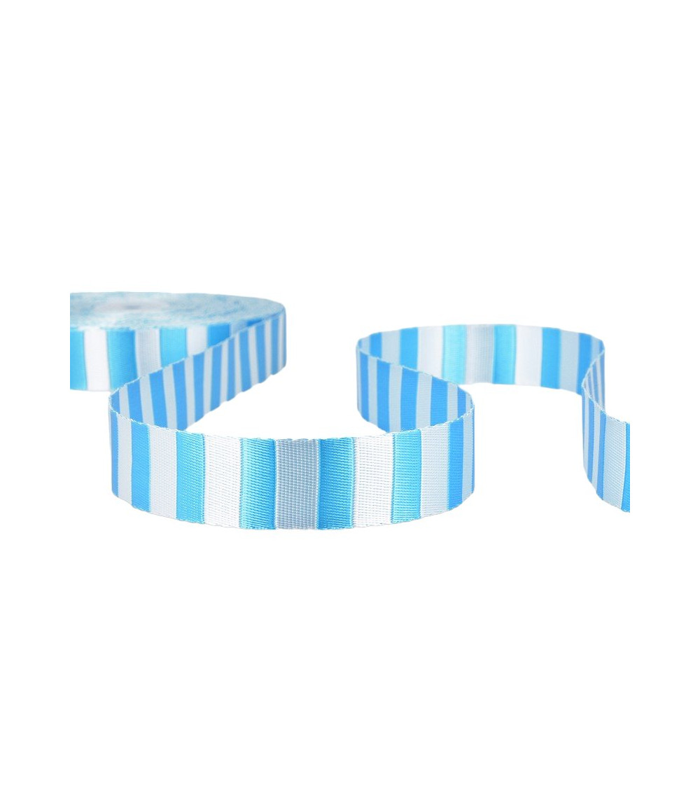 Folie 20m Zweifarbiges Gurtband Stahlblau 25mm