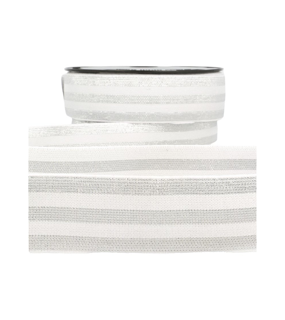 Film 20m Elastic metallic strips White/silver 40mm