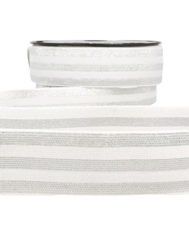 Film 20m Strisce metalliche elastiche Bianco/argento 40mm