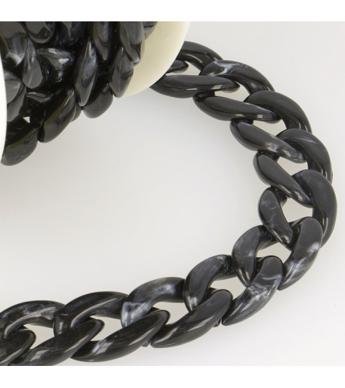 Bobine 5m Chaîne plastique brillant Noir 20mm