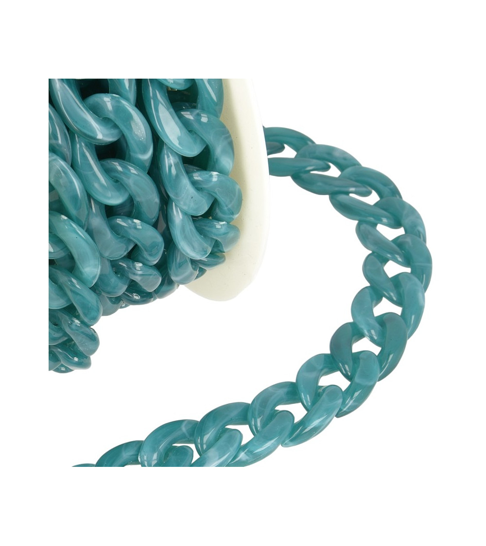 Bobina da 5m Catena in plastica lucida Blu anatra 20mm