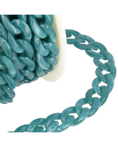 Bobina da 5m Catena in plastica lucida Blu anatra 20mm