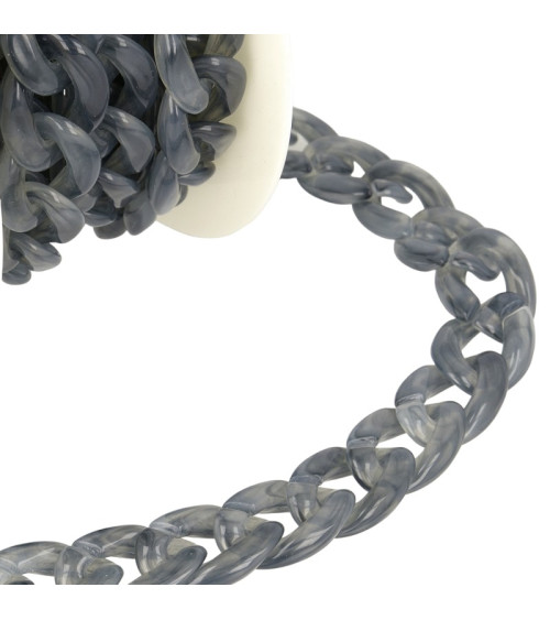 5m reel Bright plastic chain Light Gray 20mm