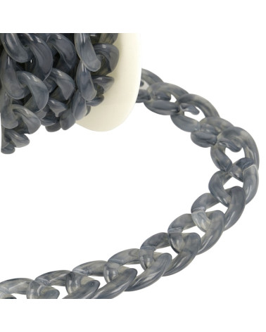 Bobina da 5m Catena in plastica lucida Grigio Chiaro 20mm