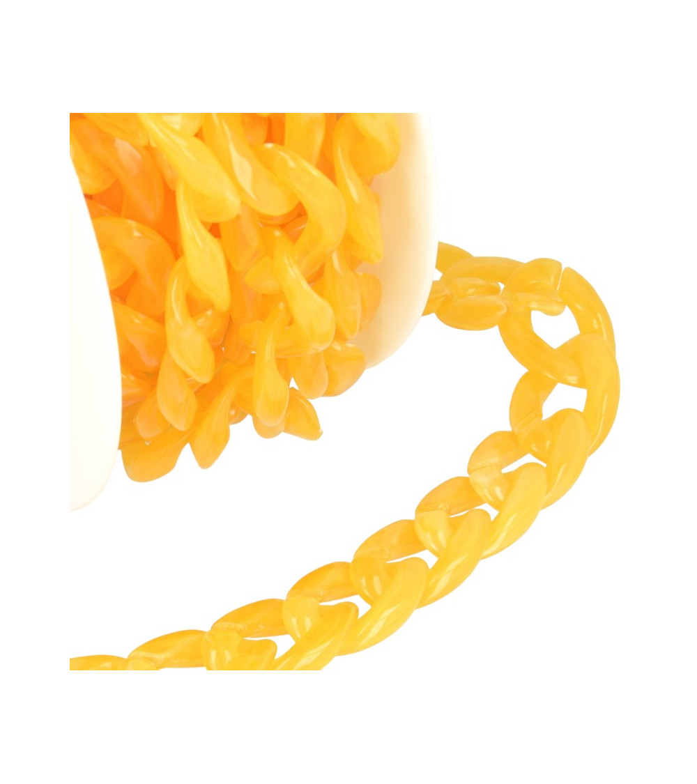 5m reel Shiny plastic chain Yellow Gold 20mm