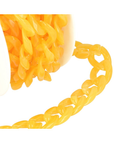 5m Spule Glänzende Kunststoffkette Gelbgold 20mm