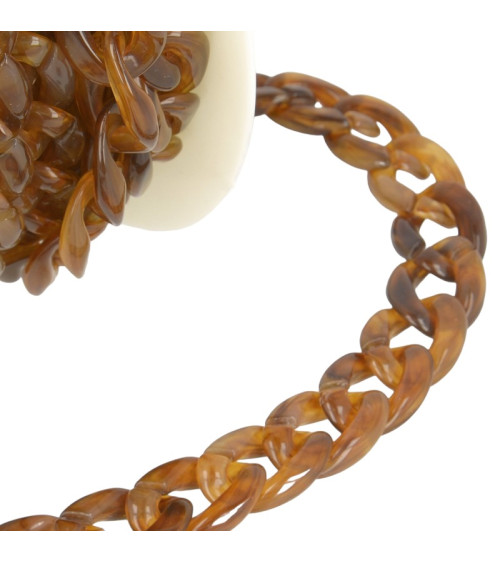 5m spool Shiny plastic chain Brown 20mm