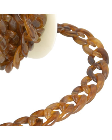 Bobine 5m Chaîne plastique brillant Marron 20mm