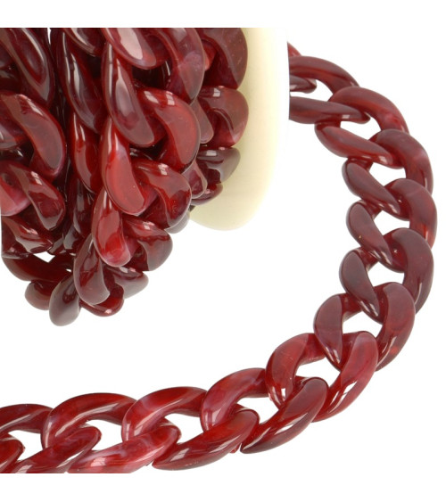5m reel Burgundy shiny plastic chain 20mm