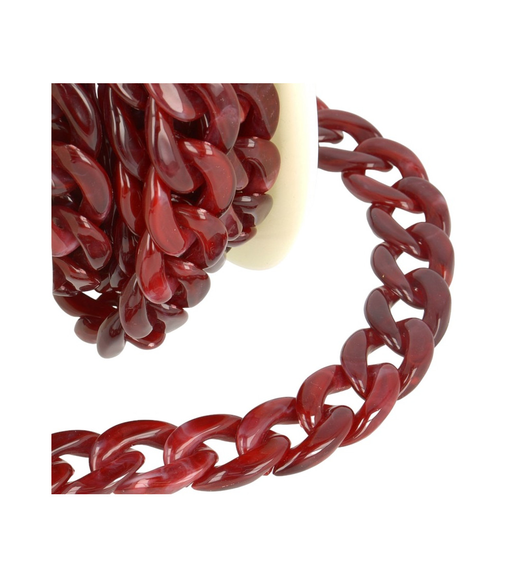 Bobina da 5 m. Catena in plastica lucida bordeaux da 20 mm