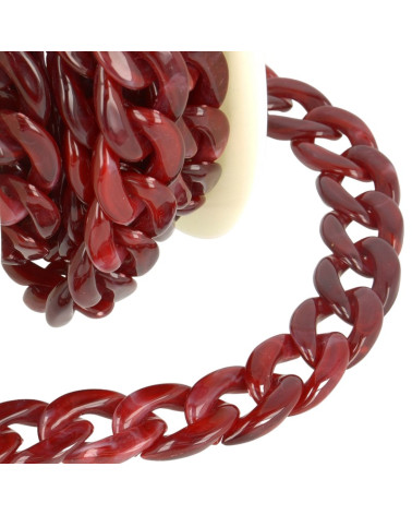 Bobina da 5 m. Catena in plastica lucida bordeaux da 20 mm