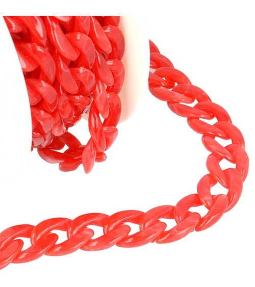 5m reel Shiny plastic chain Red 20mm