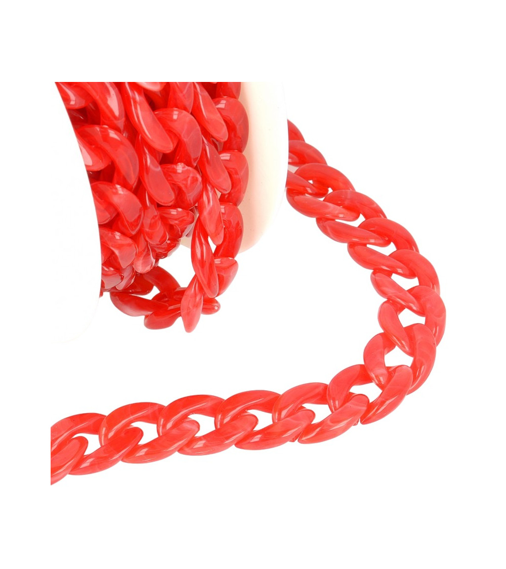 5m reel Shiny plastic chain Red 20mm