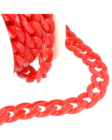 5m reel Shiny plastic chain Red 20mm