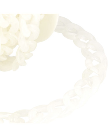 Bobine 5m Chaîne plastique brillant Blanc 20mm