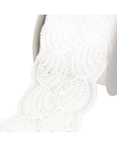 Bobina 15m Encaje Elástico Blanco 100mm