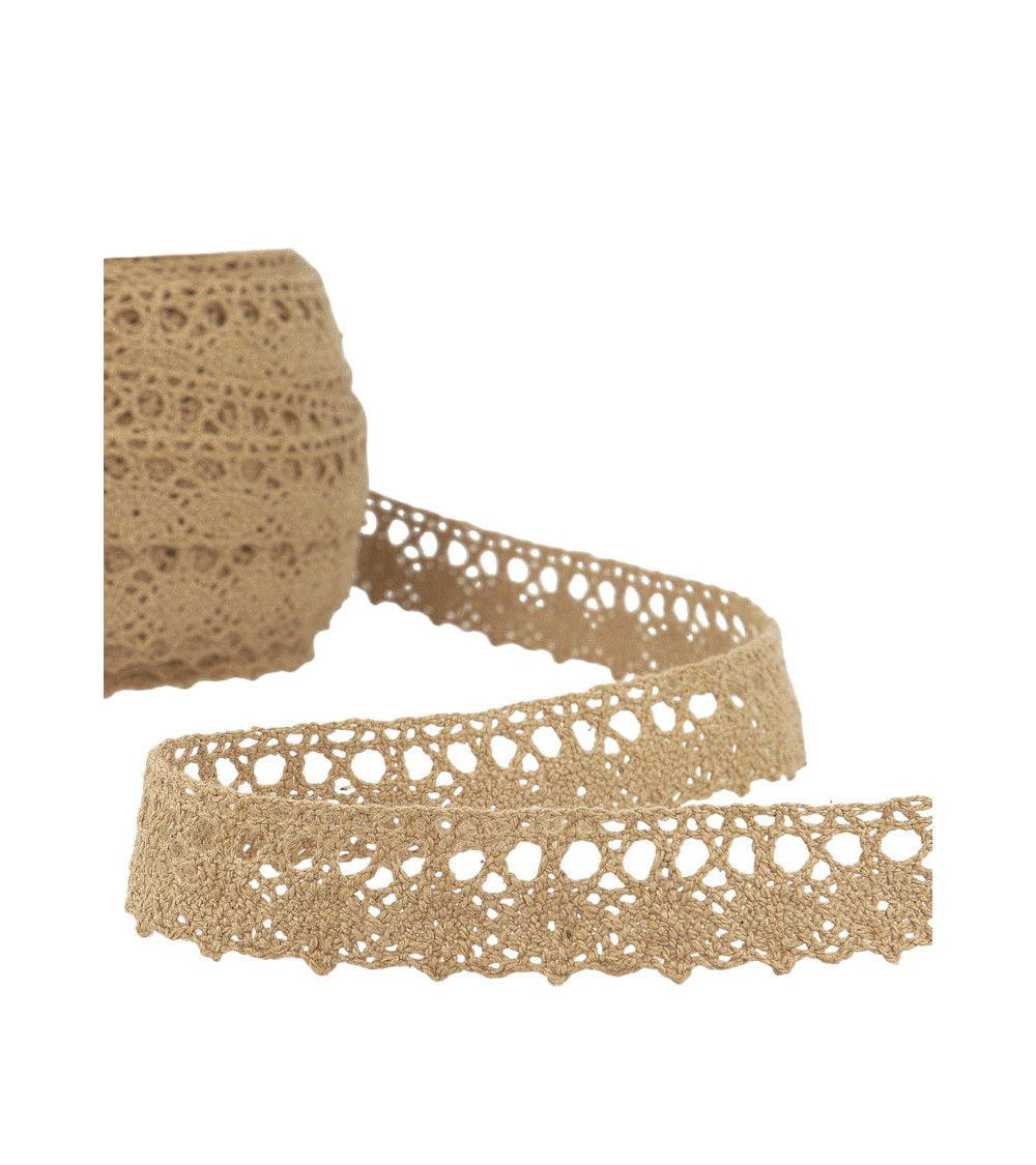 25m bobbin Taupe Lace 18mm
