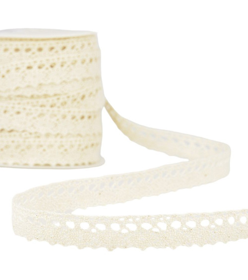 25m Spool Ecru Lace 18mm